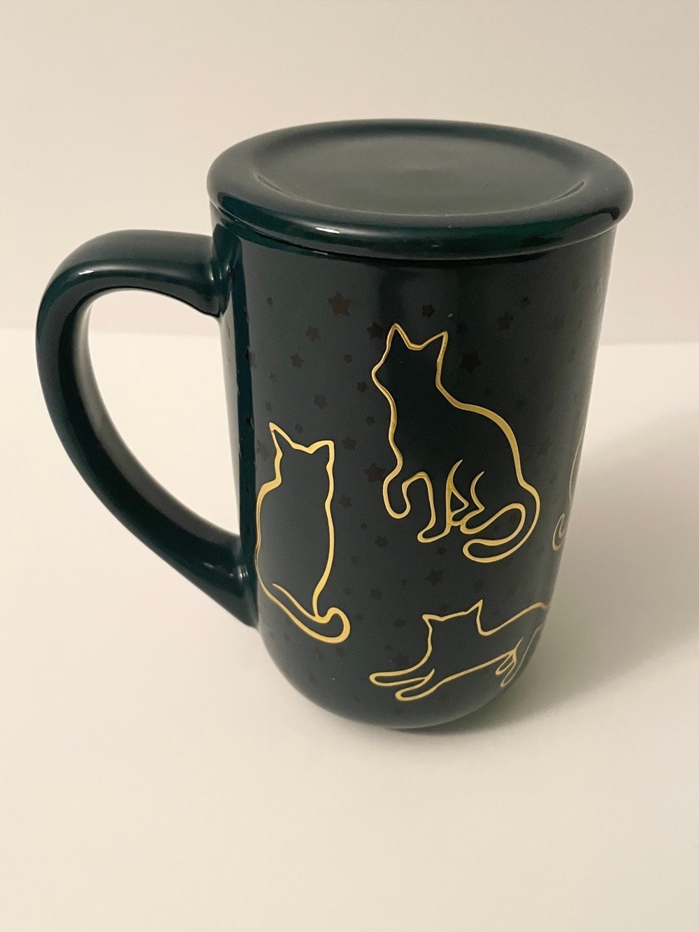 Davids Tea Nordic Cat Lovers Starry Night Color Changing Mug w/ Lid 16oz